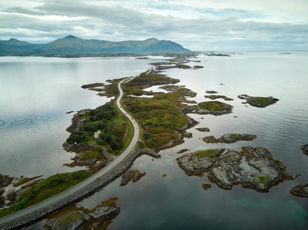 Aerial View of the Atlantic Ocean Road